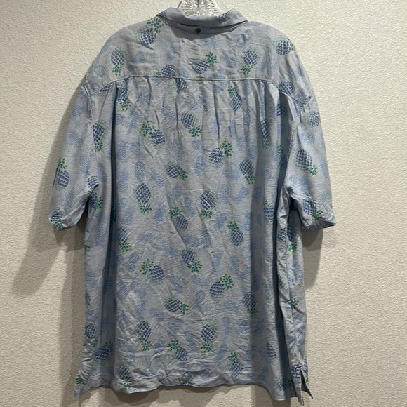 Tommy Bahama Blue Original Fit Short Sleeve Button 100% Silk SZ XXL - Picture 2 of 8